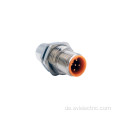 M12-4 Pin männlicher Strichtwinkel-Bulkhead-Mount-Stecker